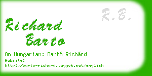 richard barto business card